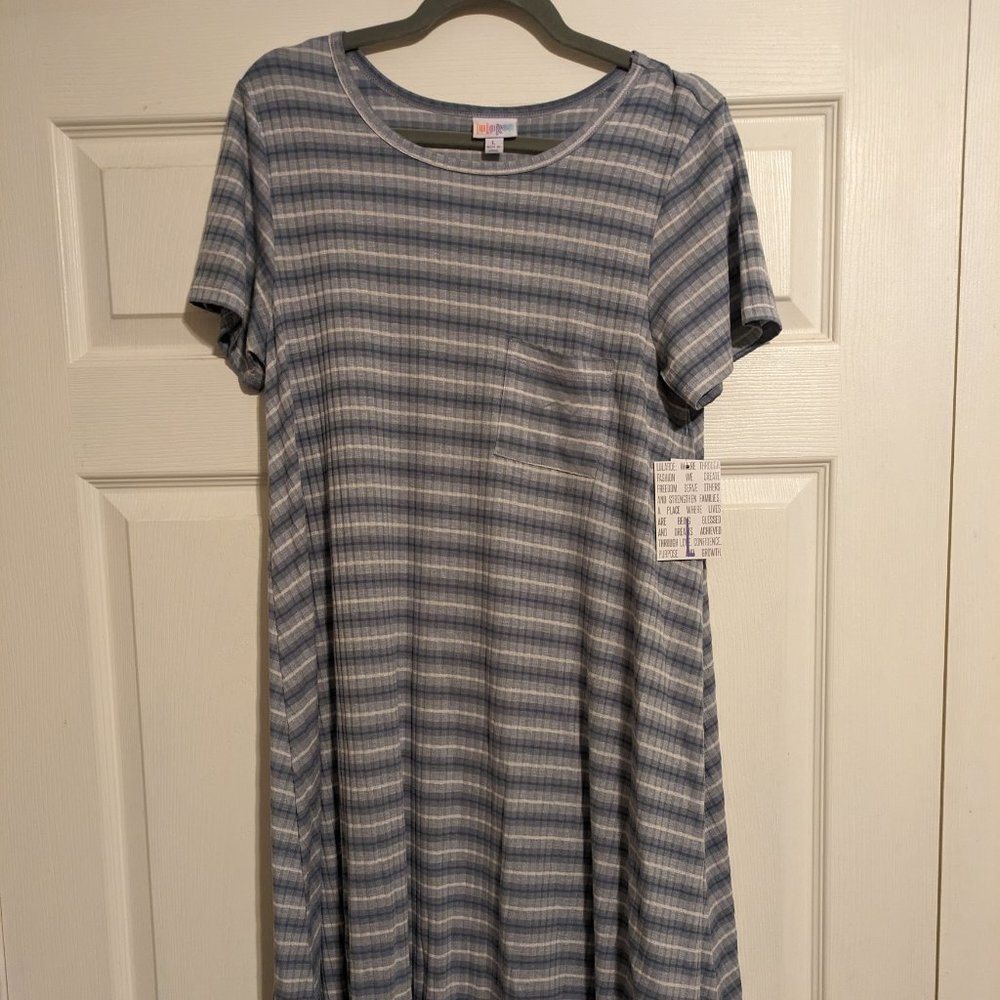 LuLaRoe light blue striped dress